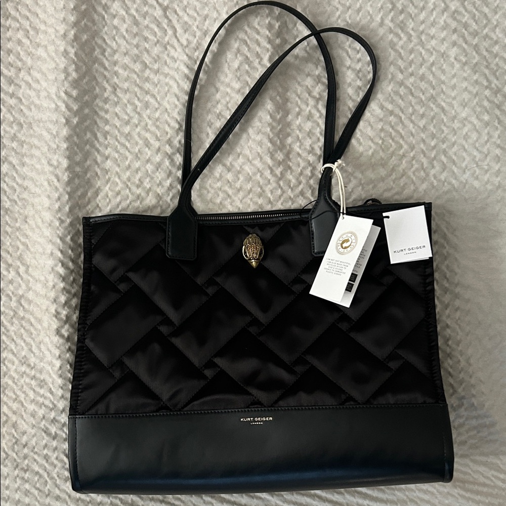 Kurt Geiger Black Quilted Tote Bag